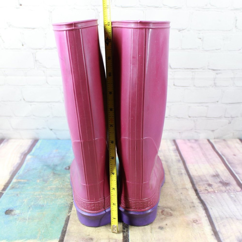 LaCrosse Pink Rubber Knee-High Tall Muck Hunting Rain Boots USA Made Size 8 - Picture 7 of 9